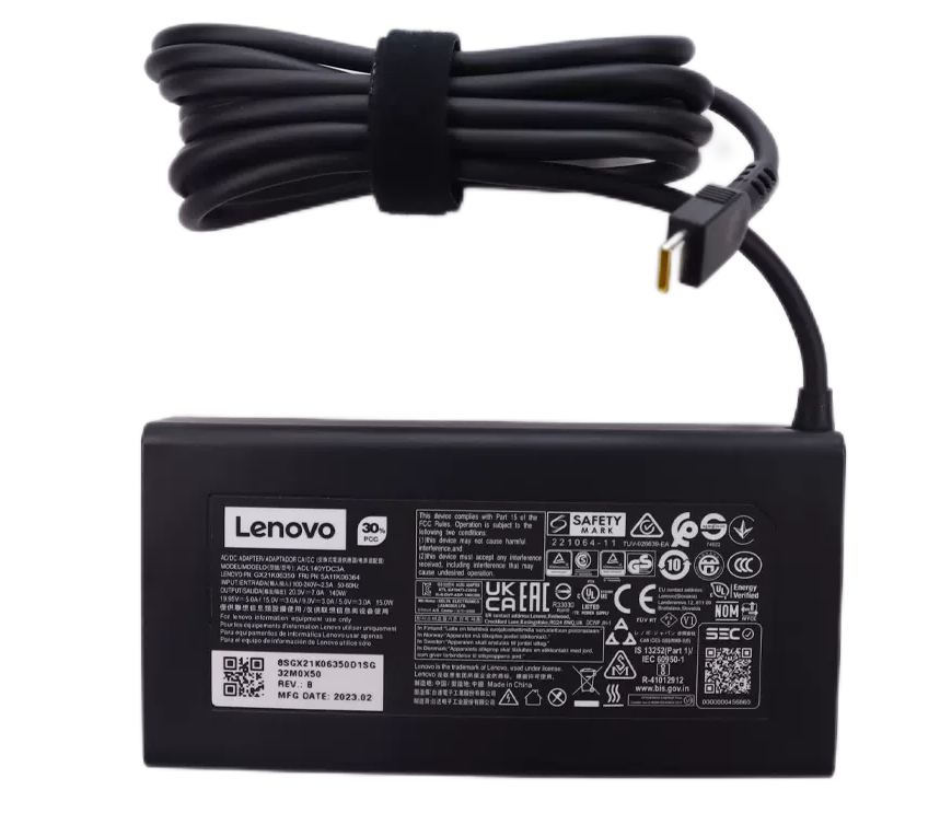 Original 20V 7A 140W USB-C Lenovo Legion Y9000 R9000 Y7000 2023 AC Adaptateur