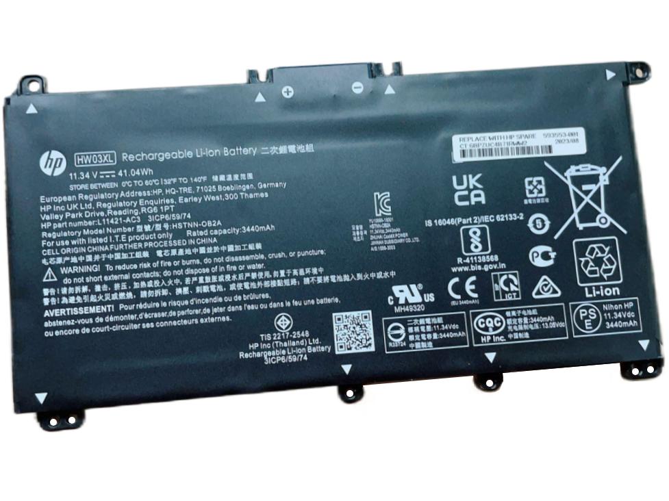 Original 3440mAh 41.04Wh HP Pavilion 15-eg3033TX 15-eg3036TU 15-eg3039TX Batterie