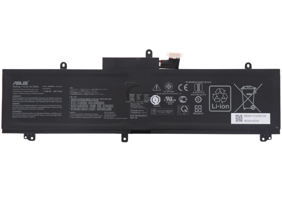 Original 4Cellules 4940mAh 76Wh Asus ROG Zephyrus S GX502GW-ES010T Batterie