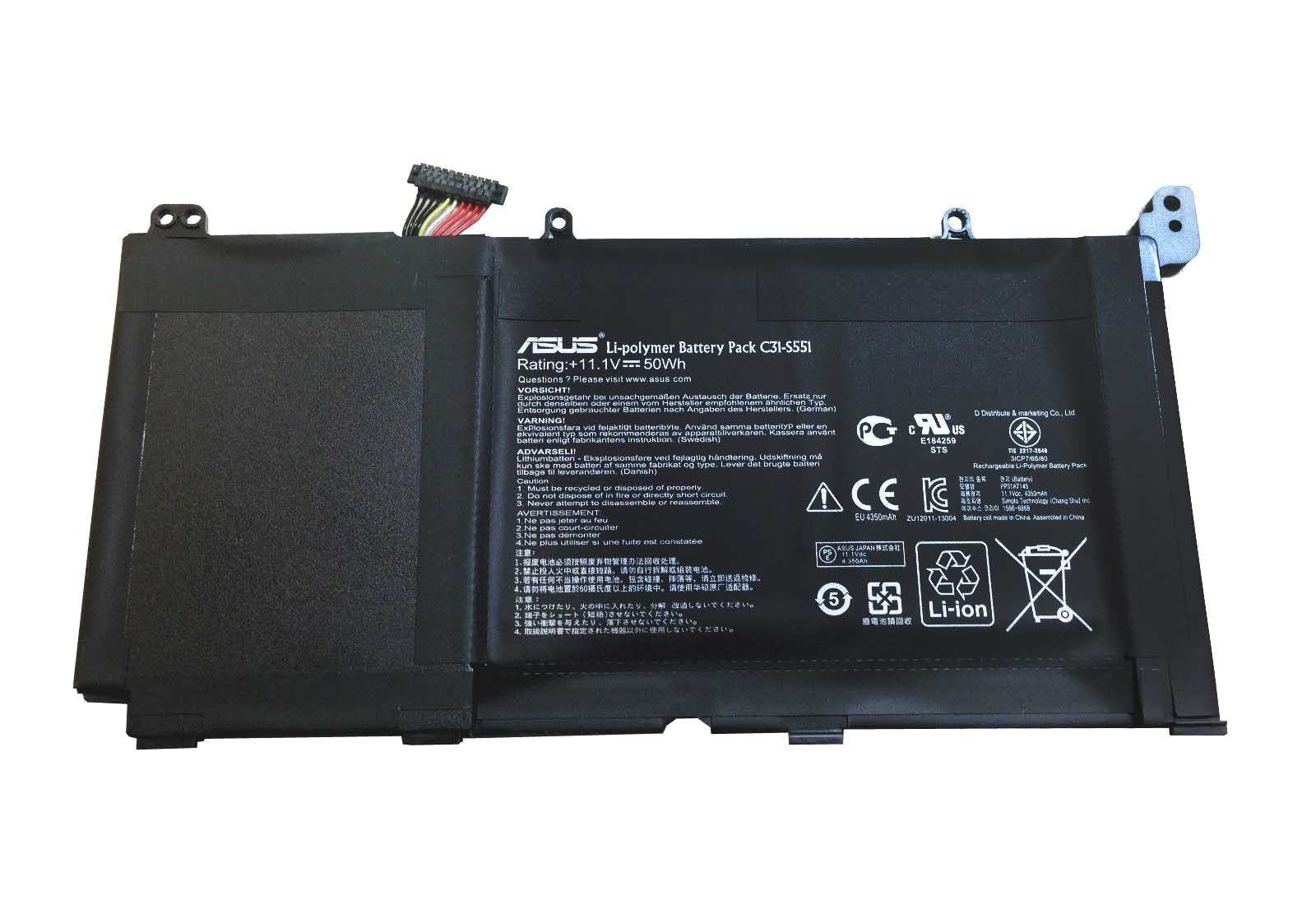 Original 4500mAh 50Wh Asus VivoBook S551LN-CJ248H Batterie
