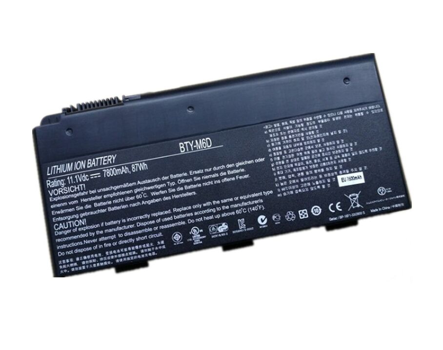 11.1V 7800mAh 87Whr Batterie MSI BTY-M6D