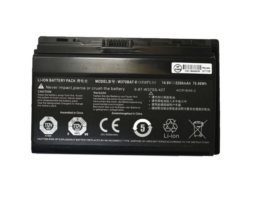 Original 5200mAh 76.96Wh Clevo 6-87-W370S-427 Batterie