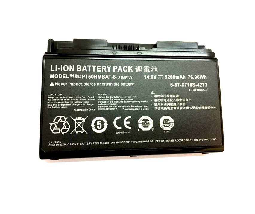 Original 5200mAh 76.96Wh 8-Cellules Clevo 6-87-X710S-4J7 Batterie