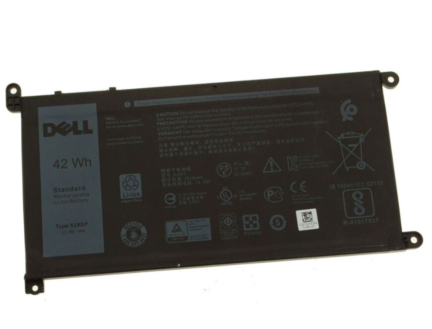 Original 3-Cellules 42Wh Dell FY8XM Y07HK Batterie